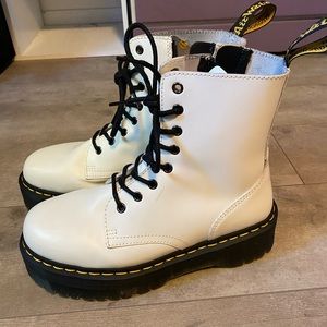 white platform docs martens